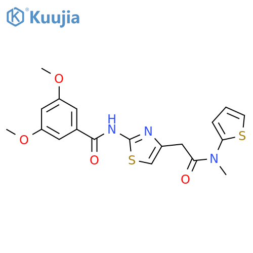 3,5-dimethoxy-N-4-({(thiophen-2-yl)methylcarbamoyl}methyl)-1,3-thiazol-2-ylbenzamide structure