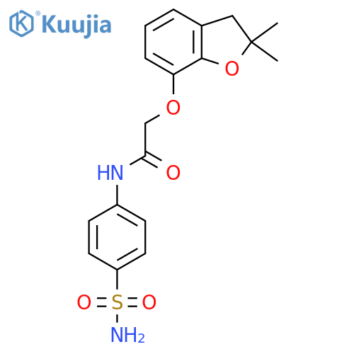 2-(2,2-dimethyl-2,3-dihydro-1-benzofuran-7-yl)oxy-N-(4-sulfamoylphenyl)acetamide structure