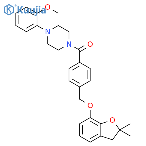 1-(4-{(2,2-dimethyl-2,3-dihydro-1-benzofuran-7-yl)oxymethyl}benzoyl)-4-(2-methoxyphenyl)piperazine structure