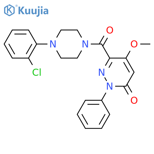 6-4-(2-chlorophenyl)piperazine-1-carbonyl-5-methoxy-2-phenyl-2,3-dihydropyridazin-3-one structure