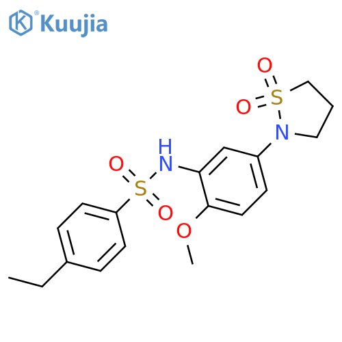 N-5-(1,1-dioxo-1lambda6,2-thiazolidin-2-yl)-2-methoxyphenyl-4-ethylbenzene-1-sulfonamide structure