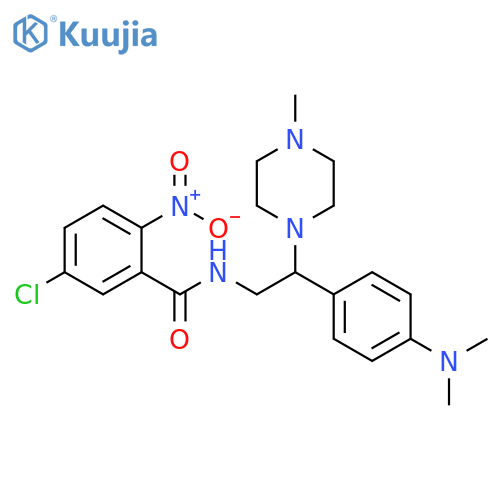 5-chloro-N-{2-4-(dimethylamino)phenyl-2-(4-methylpiperazin-1-yl)ethyl}-2-nitrobenzamide structure