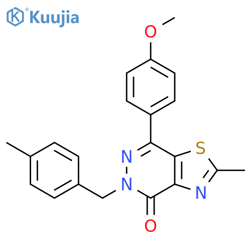 7-(4-methoxyphenyl)-2-methyl-5-(4-methylphenyl)methyl-4H,5H-1,3thiazolo4,5-dpyridazin-4-one structure