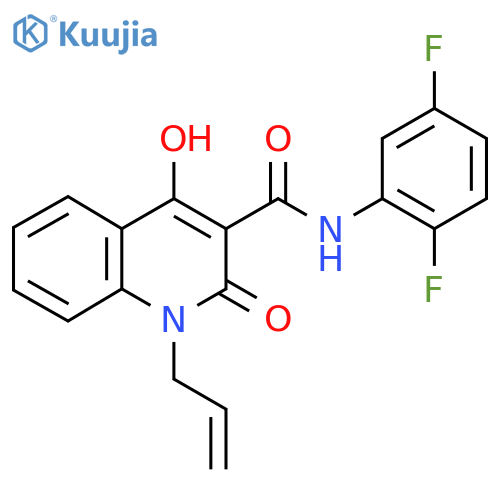 N-(2,5-difluorophenyl)-4-hydroxy-2-oxo-1-(prop-2-en-1-yl)-1,2-dihydroquinoline-3-carboxamide structure