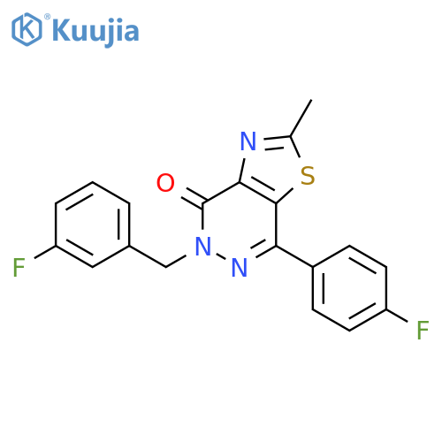 7-(4-fluorophenyl)-5-(3-fluorophenyl)methyl-2-methyl-4H,5H-1,3thiazolo4,5-dpyridazin-4-one structure