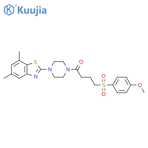 1-4-(5,7-dimethyl-1,3-benzothiazol-2-yl)piperazin-1-yl-4-(4-methoxybenzenesulfonyl)butan-1-one structure