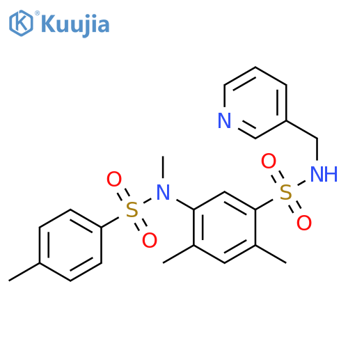 2,4-dimethyl-5-(N-methyl4-methylbenzenesulfonamido)-N-(pyridin-3-yl)methylbenzene-1-sulfonamide structure