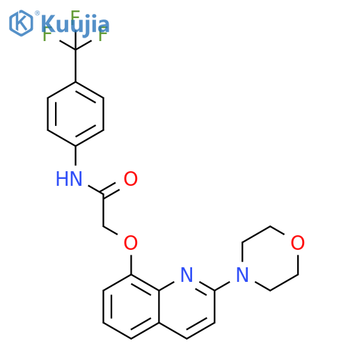 2-{2-(morpholin-4-yl)quinolin-8-yloxy}-N-4-(trifluoromethyl)phenylacetamide structure