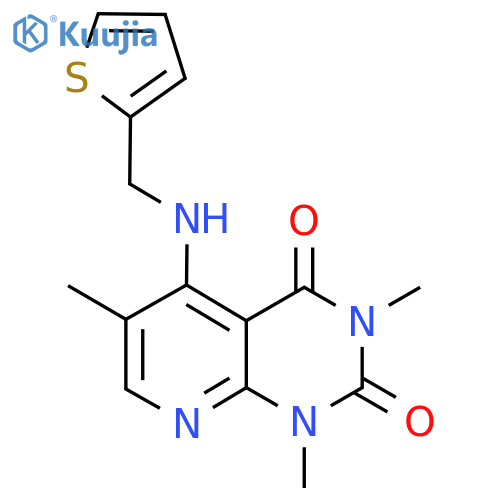 1,3,6-trimethyl-5-{(thiophen-2-yl)methylamino}-1H,2H,3H,4H-pyrido2,3-dpyrimidine-2,4-dione structure