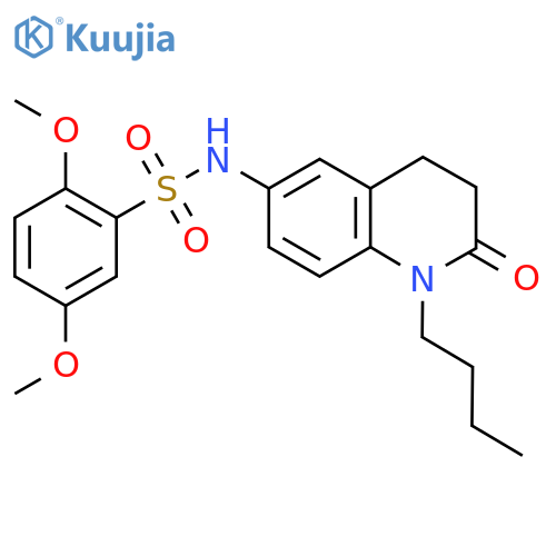 N-(1-butyl-2-oxo-1,2,3,4-tetrahydroquinolin-6-yl)-2,5-dimethoxybenzene-1-sulfonamide structure