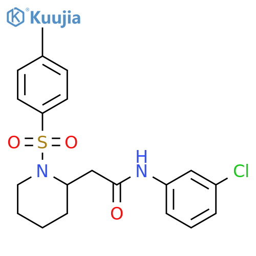 N-(3-chlorophenyl)-2-1-(4-methylbenzenesulfonyl)piperidin-2-ylacetamide structure