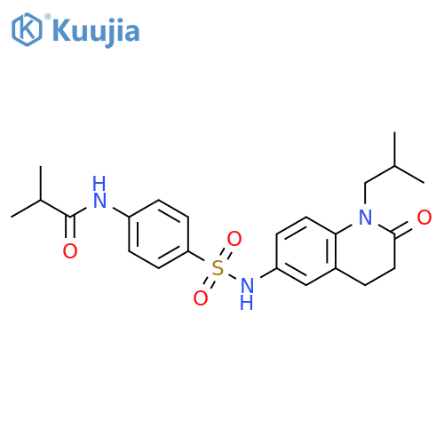 2-methyl-N-(4-{1-(2-methylpropyl)-2-oxo-1,2,3,4-tetrahydroquinolin-6-ylsulfamoyl}phenyl)propanamide structure
