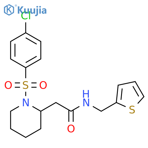 2-1-(4-chlorobenzenesulfonyl)piperidin-2-yl-N-(thiophen-2-yl)methylacetamide structure
