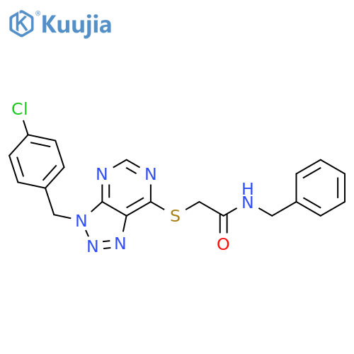 N-benzyl-2-({3-(4-chlorophenyl)methyl-3H-1,2,3triazolo4,5-dpyrimidin-7-yl}sulfanyl)acetamide structure