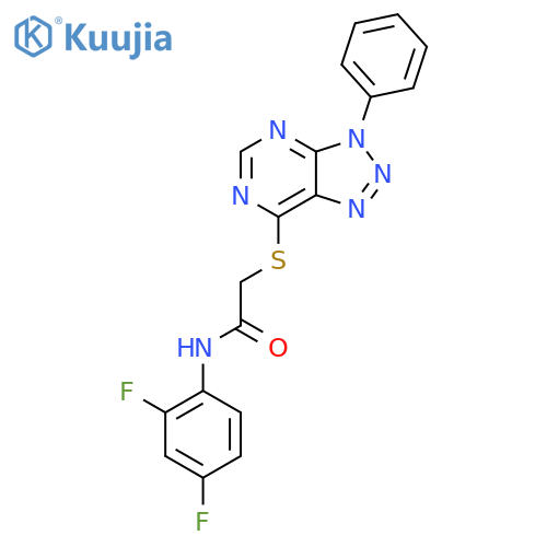 N-(2,4-difluorophenyl)-2-({3-phenyl-3H-1,2,3triazolo4,5-dpyrimidin-7-yl}sulfanyl)acetamide structure