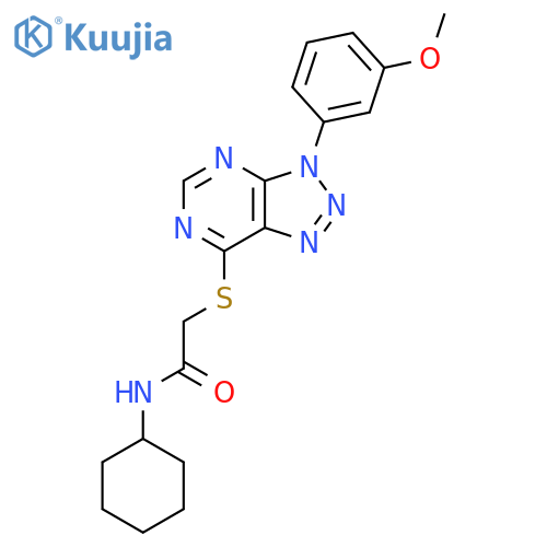 N-cyclohexyl-2-{3-(3-methoxyphenyl)-3H-1,2,3triazolo4,5-dpyrimidin-7-ylsulfanyl}acetamide structure