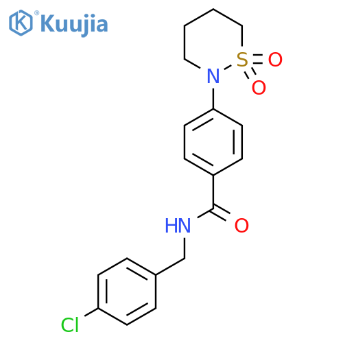N-(4-chlorophenyl)methyl-4-(1,1-dioxo-1lambda6,2-thiazinan-2-yl)benzamide structure