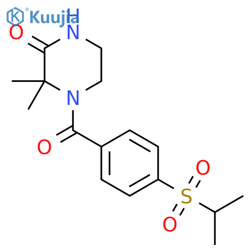 3,3-dimethyl-4-4-(propane-2-sulfonyl)benzoylpiperazin-2-one structure