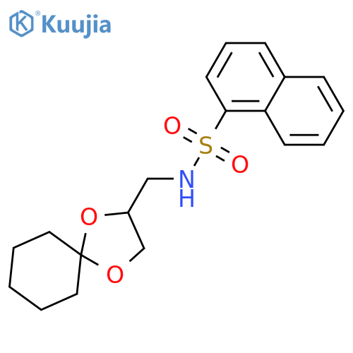 N-({1,4-dioxaspiro4.5decan-2-yl}methyl)naphthalene-1-sulfonamide structure