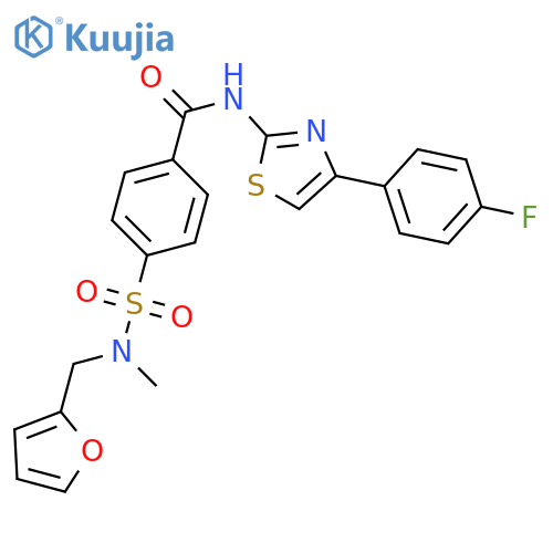 N-4-(4-fluorophenyl)-1,3-thiazol-2-yl-4-{(furan-2-yl)methyl(methyl)sulfamoyl}benzamide structure