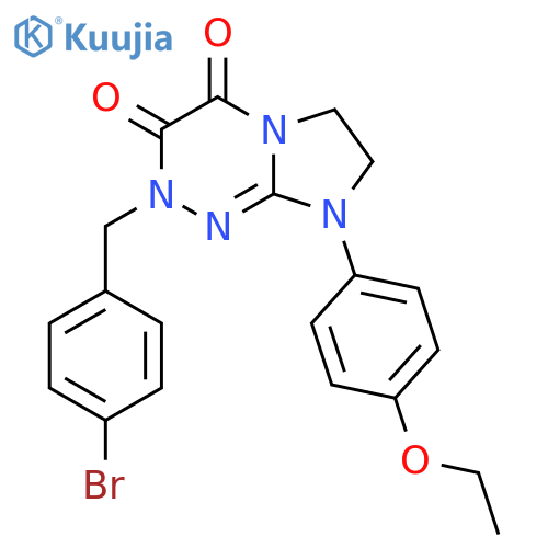 2-(4-bromophenyl)methyl-8-(4-ethoxyphenyl)-2H,3H,4H,6H,7H,8H-imidazo2,1-c1,2,4triazine-3,4-dione structure