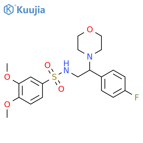 N-2-(4-fluorophenyl)-2-(morpholin-4-yl)ethyl-3,4-dimethoxybenzene-1-sulfonamide structure