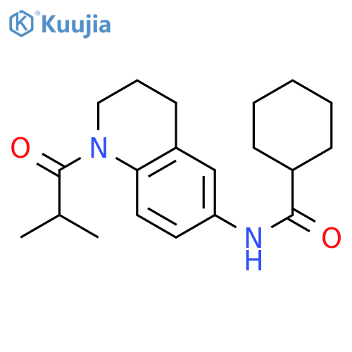 N-1-(2-methylpropanoyl)-1,2,3,4-tetrahydroquinolin-6-ylcyclohexanecarboxamide structure