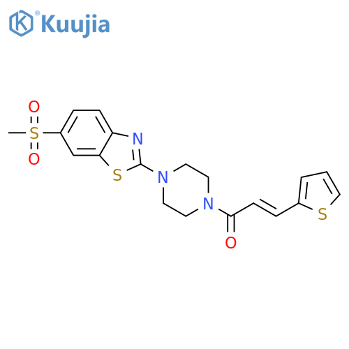 (2E)-1-4-(6-methanesulfonyl-1,3-benzothiazol-2-yl)piperazin-1-yl-3-(thiophen-2-yl)prop-2-en-1-one structure