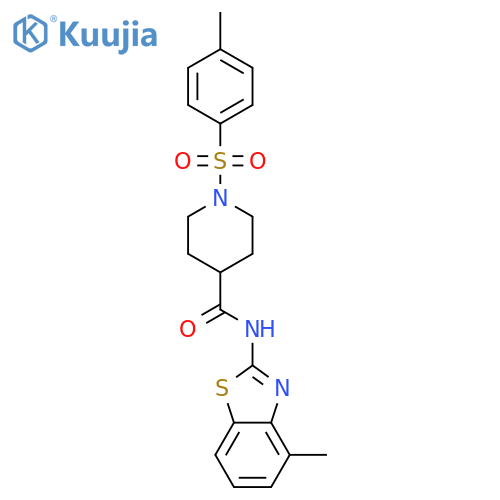 N-(4-methyl-1,3-benzothiazol-2-yl)-1-(4-methylbenzenesulfonyl)piperidine-4-carboxamide structure