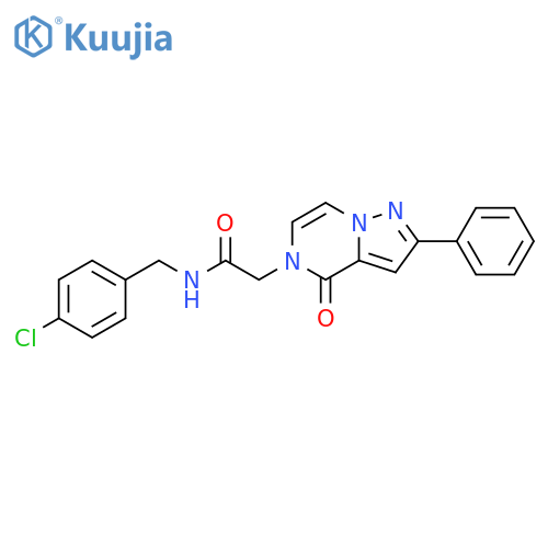 N-(4-chlorophenyl)methyl-2-{4-oxo-2-phenyl-4H,5H-pyrazolo1,5-apyrazin-5-yl}acetamide structure