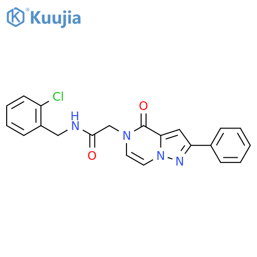 N-(2-chlorophenyl)methyl-2-{4-oxo-2-phenyl-4H,5H-pyrazolo1,5-apyrazin-5-yl}acetamide structure