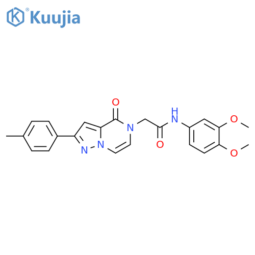 N-(3,4-dimethoxyphenyl)-2-2-(4-methylphenyl)-4-oxo-4H,5H-pyrazolo1,5-apyrazin-5-ylacetamide structure