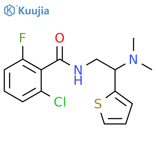 2-chloro-N-2-(dimethylamino)-2-(thiophen-2-yl)ethyl-6-fluorobenzamide structure
