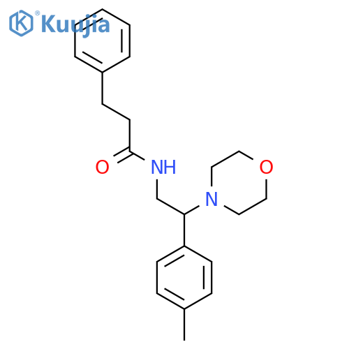 N-2-(4-methylphenyl)-2-(morpholin-4-yl)ethyl-3-phenylpropanamide structure