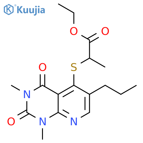 ethyl 2-({1,3-dimethyl-2,4-dioxo-6-propyl-1H,2H,3H,4H-pyrido2,3-dpyrimidin-5-yl}sulfanyl)propanoate structure