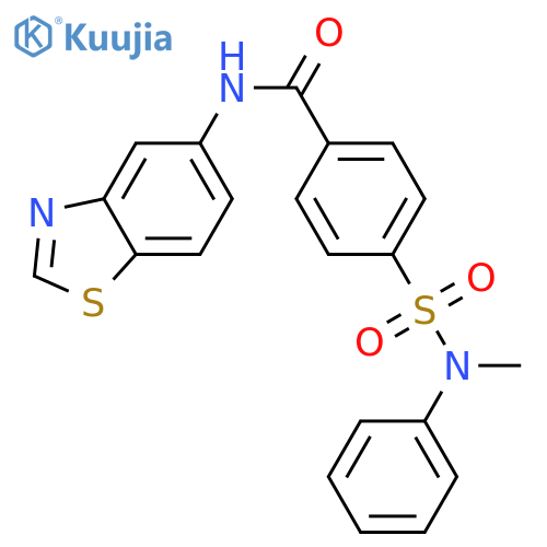 N-(1,3-benzothiazol-5-yl)-4-methyl(phenyl)sulfamoylbenzamide structure