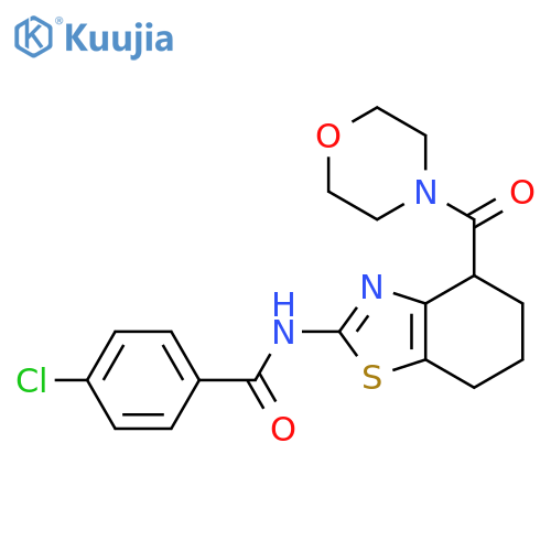 4-chloro-N-4-(morpholine-4-carbonyl)-4,5,6,7-tetrahydro-1,3-benzothiazol-2-ylbenzamide structure