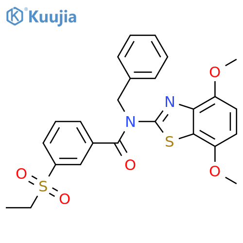 N-benzyl-N-(4,7-dimethoxy-1,3-benzothiazol-2-yl)-3-(ethanesulfonyl)benzamide structure