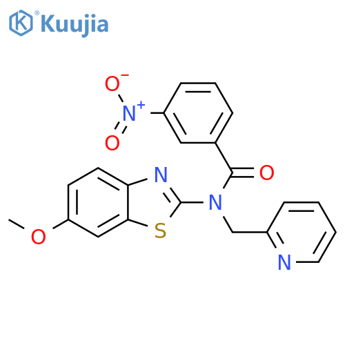 N-(6-methoxy-1,3-benzothiazol-2-yl)-3-nitro-N-(pyridin-2-yl)methylbenzamide structure
