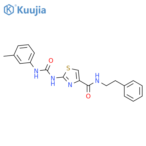2-{(3-methylphenyl)carbamoylamino}-N-(2-phenylethyl)-1,3-thiazole-4-carboxamide structure