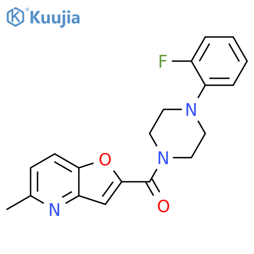 1-(2-fluorophenyl)-4-{5-methylfuro3,2-bpyridine-2-carbonyl}piperazine structure