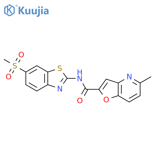 N-(6-methanesulfonyl-1,3-benzothiazol-2-yl)-5-methylfuro3,2-bpyridine-2-carboxamide structure