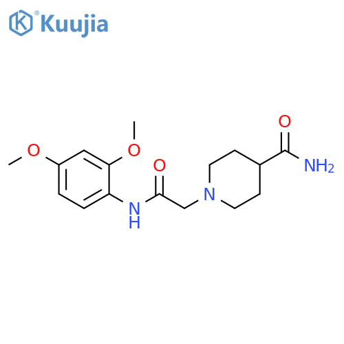 1-{(2,4-dimethoxyphenyl)carbamoylmethyl}piperidine-4-carboxamide structure