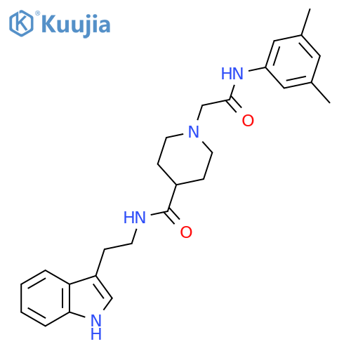 1-{(3,5-dimethylphenyl)carbamoylmethyl}-N-2-(1H-indol-3-yl)ethylpiperidine-4-carboxamide structure