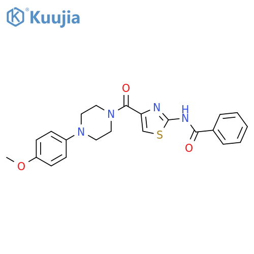 N-{4-4-(4-methoxyphenyl)piperazine-1-carbonyl-1,3-thiazol-2-yl}benzamide structure
