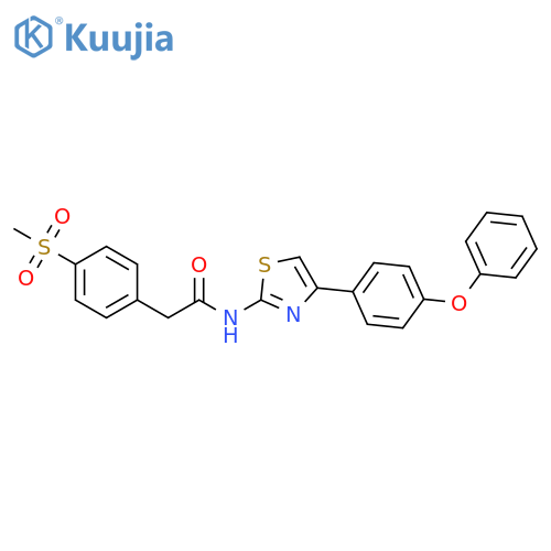 2-(4-methanesulfonylphenyl)-N-4-(4-phenoxyphenyl)-1,3-thiazol-2-ylacetamide structure