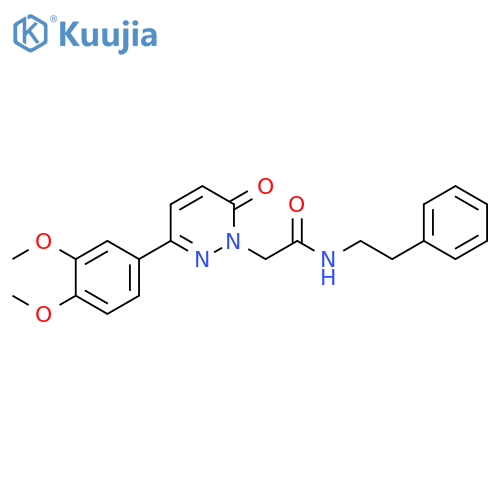 2-3-(3,4-dimethoxyphenyl)-6-oxo-1,6-dihydropyridazin-1-yl-N-(2-phenylethyl)acetamide structure