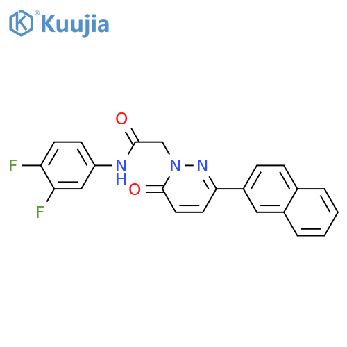 N-(3,4-difluorophenyl)-2-3-(naphthalen-2-yl)-6-oxo-1,6-dihydropyridazin-1-ylacetamide structure