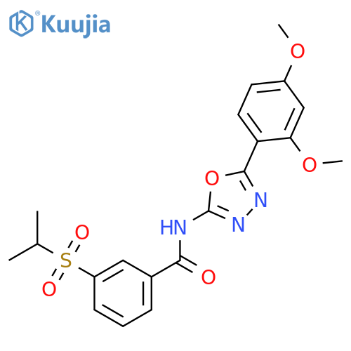 N-5-(2,4-dimethoxyphenyl)-1,3,4-oxadiazol-2-yl-3-(propane-2-sulfonyl)benzamide structure
