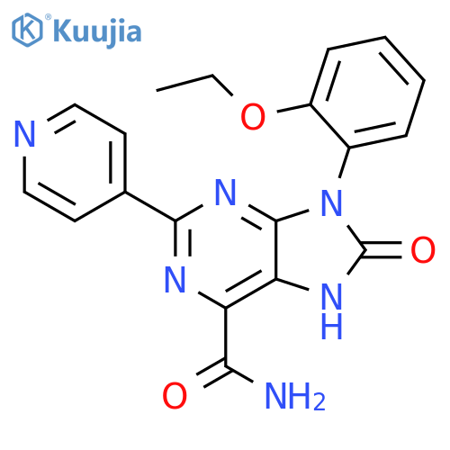 9-(2-ethoxyphenyl)-8-oxo-2-(pyridin-4-yl)-8,9-dihydro-7H-purine-6-carboxamide structure